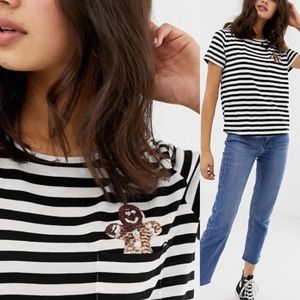 Sugar Dust Gingerbread Man T-shirt Stripes Size XL